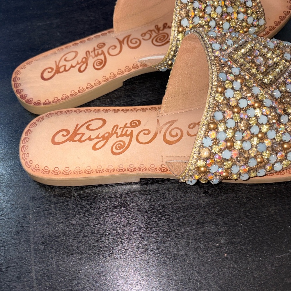 Naughty Monkey Susanna Leather Sandals Sz 10 EUC - Picture 3 of 9